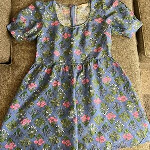 LOFT Periwinkle Floral Print Puff Sleeve Mini Dress